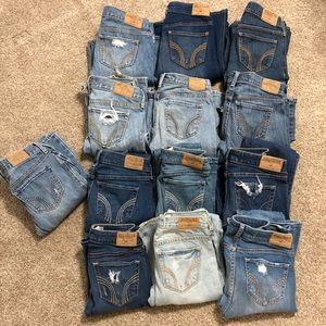 Lot of TEN Size 0 or 24 Hollister Jeans